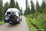 DSC6203 Our Ford E350 4x4 camper van on dirt road, Elk meadows loop road, Idaho, USA