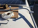 Installing solar panels and reinstalling luggage rack with stainless steel screws and Dicor butyl tape