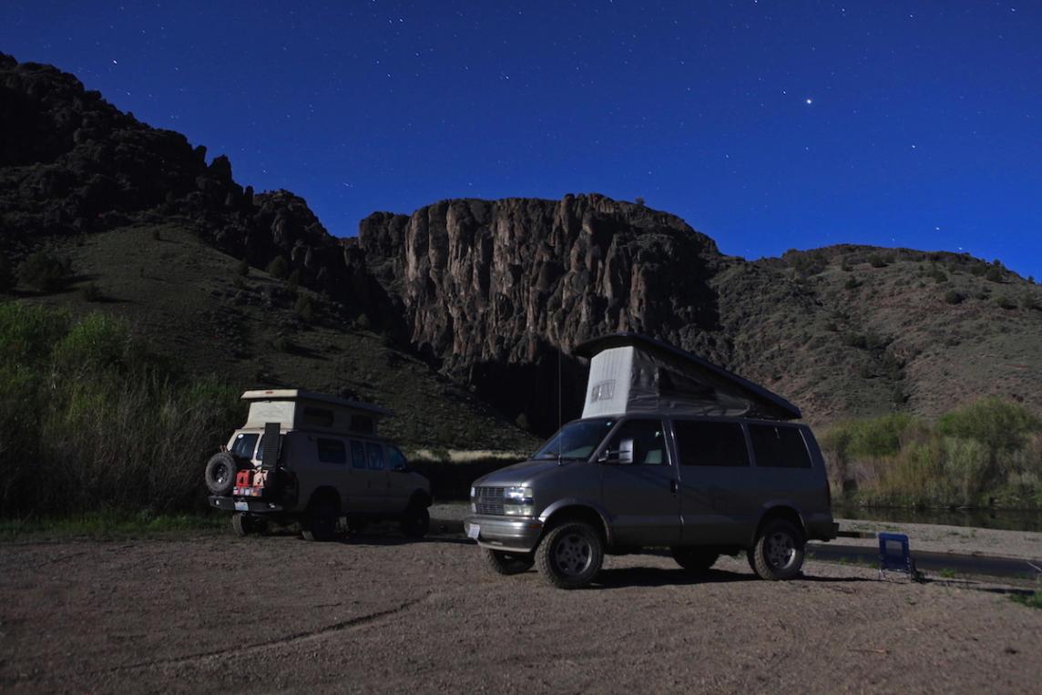 Camping under a full moon along the Owyhee River in southeastern Oregon.