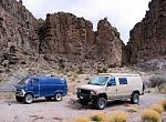 My then-new Ford van meets an older 4x4 Ford van at Anza-Borrego Desert State Park, California.