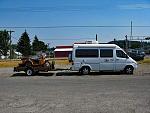 Our previous 2005 2500 Series 144WB Diesel Sprinter, shown here towing an Ural 2WD Gear-Up I owned at the time.