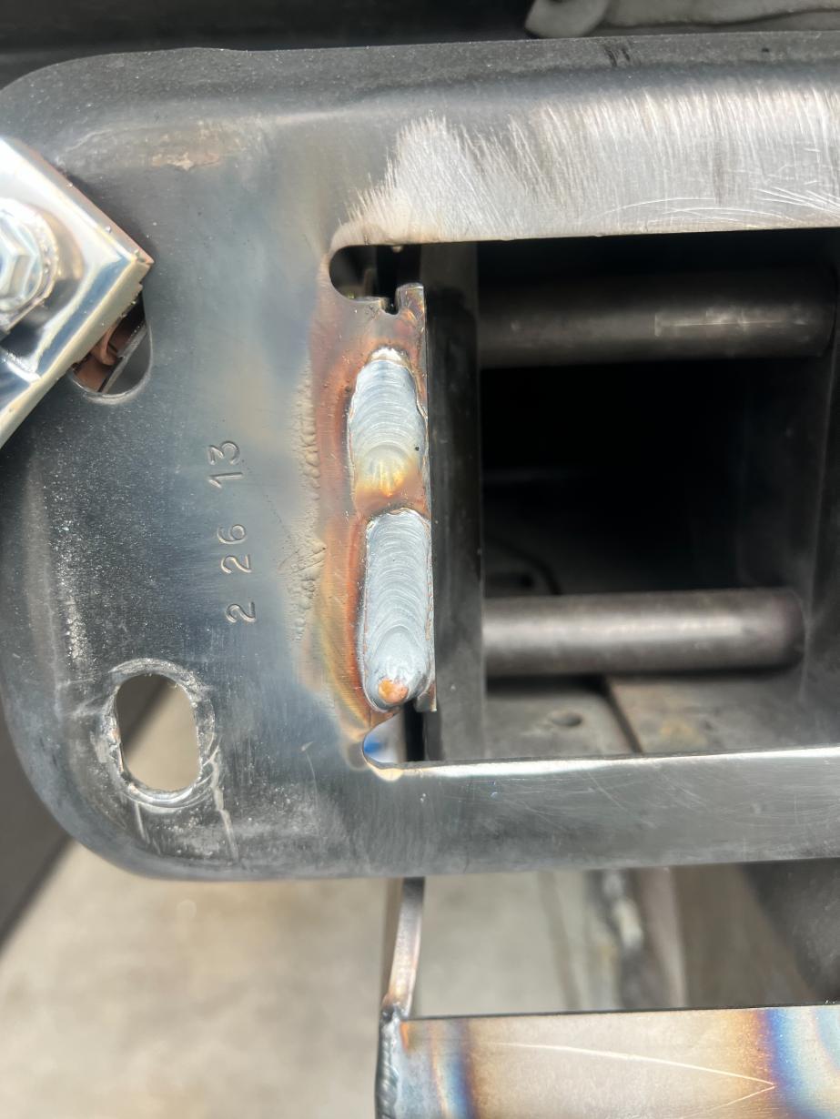 Front bumper mount weld test