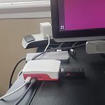 My Raspberry Pi 5 + Buffalo 2TB USB 3.0 ssd and Logitech Unifying receiver.