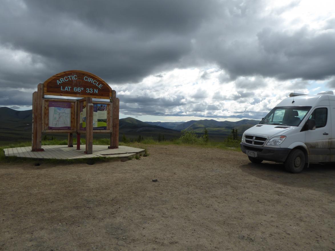 Crossing the Arctic Circle on the Dempster Highway