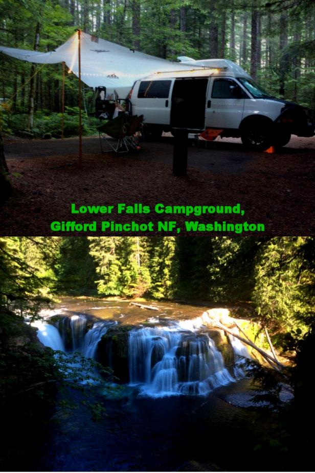 2016 June visit to Lower Falls Campground in Gifford Pinchot National Forest, Washington State