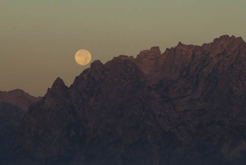 Full moon over the Tetons