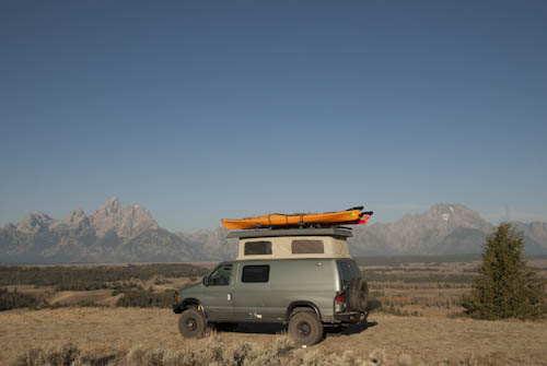 Camping above Triangle X Ranch and Hedrick Pond, Grand Teton National Park.