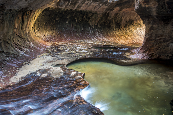 Classic shot of the Subway in Zion National Park.