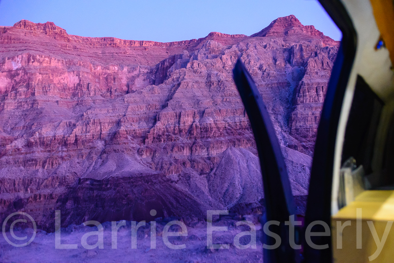 View of the Grand Canyon from inside the van.