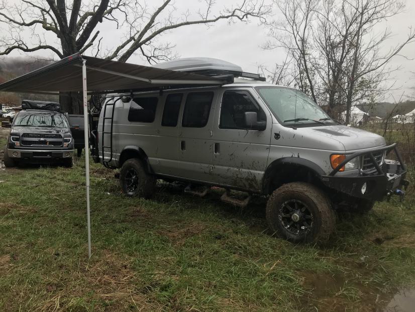 Muddy Camping...Stuck in this spot...Expo East 18