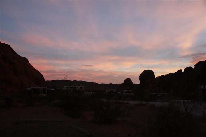 Sunrise over SMBs at Valley of Fire