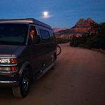 Capnkurt and his newly-acquired van "Dusty" --- Gooseberry Mesa, Utah.