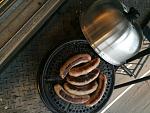 Brats on the Cobb Grill.