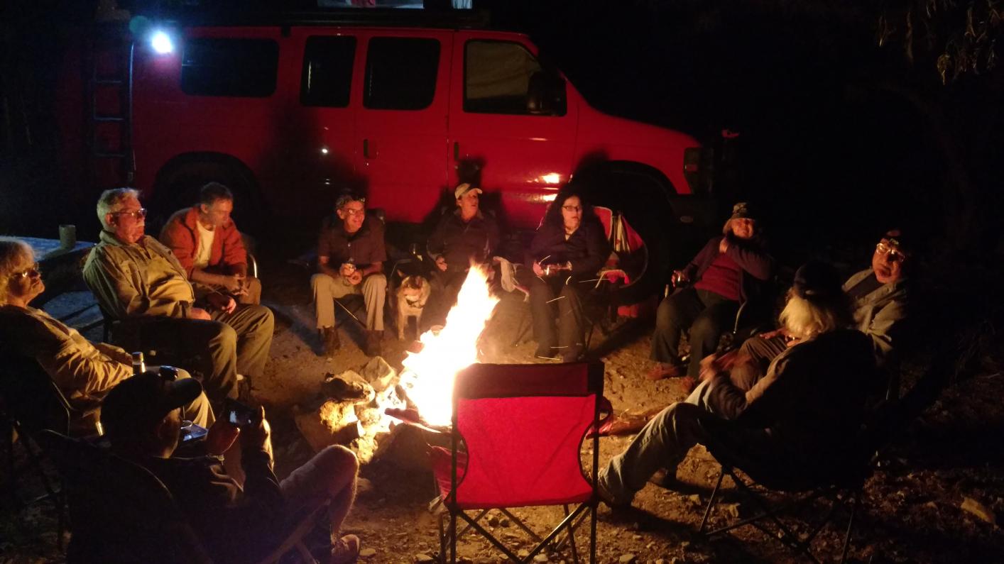 Panamint Springs Resort. Night one campfire...Carmen was the fire Queen, it blazed a good long time!